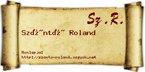 Szántó Roland névjegykártya