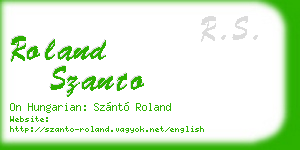 roland szanto business card