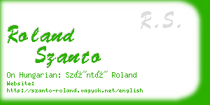 roland szanto business card